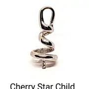 Solid sterling silver large spiral twist bead cap Bail for pendant stamped 925