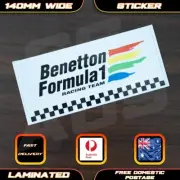 Benetton F1 Retro Style Sticker Decal Formula One Schumacher Car Bumper Laptop