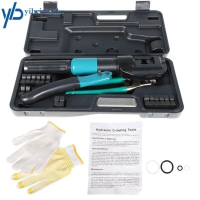 6 Mt Hydraulic Crimper Crimping Tool With 9 Dies Wire Battery Cable Terminal