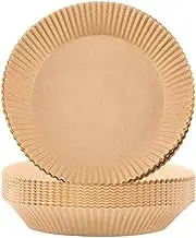 (50Pcs-7.9inch) Air Fryer Disposable Paper Liner, K KISHOMY Non-Stick Disposable Air Fryer Liners, Baking Paper for Air Fryer Oil-Proof Water-Proof Food Grade Parchment for Baking Roasting Microwave