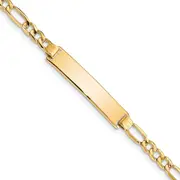8 Inch 14K Semi-Solid Figaro Id Bracelet