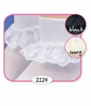 Jefferies Snow Queen Lace Socks Black or Ivory XS 3-7 Years (white sold out)