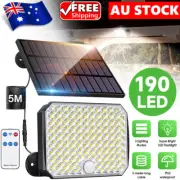 Solar Lights 190 LED PIR Motion Sensor Outdoor Garden Wall Security Flood Lamp