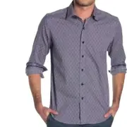 ROBERT GRAHAM Robertson Navy Check Tailored Shirt Size Small NWT