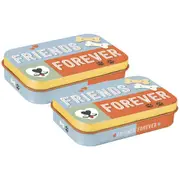 2PK Nostalgic Art Pet/Dog Treats Storage Metal Tin Box Friends Forever 9.5x6x2cm