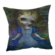 Art Painting Alice in Monet's Water Lilies Cushion Cover