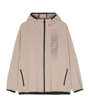 Fendi Gradient FF Detail Zipped Hooded Jacket IT52,IT48 Nude