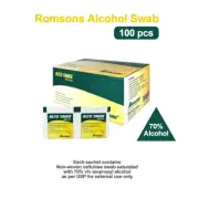 Romsons 100pcs 70% Isopropyl Alcohol Skin Swab Medi Wipes Swab Prep Pads