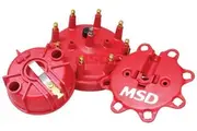 MSD Distributor Cap and Rotor Kit For MSD for Ford Billet Distributors Red MSD84085