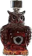 STARTIST Animal Whiskey Decanter Wine Decanter Transparent Funny Unique Glass Wine Bottle Men Restaurant Bar Hotel Home Decor, Owl