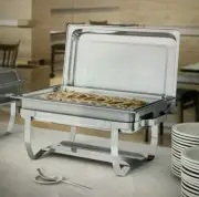 Choice Economy 8 Qt. Full Size Stainless Steel Chafer with Folding Frame New