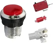 Arcade LED Push Buttons | Arcade Machine Small Push Button with Light - Built-in Bulb Game Supplies for Internet Cafe, Bedroom, Living Room