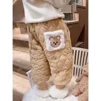 在飛比找ETMall東森購物網優惠-小熊冬款保暖兒童休閑三層棉褲
