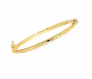Baby Kids Textured Twisted Bangle Bracelet Real Solid 14K Yellow Gold 5.5" 3gr