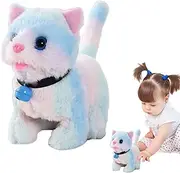 Electric Plush Cat | Battery Powered Animated Realistic Cat with Wagging Tail | Cute Electronic Walking Animal for Youth, Boys, Girls, Children