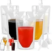 10er Pack Travel Drinking Flasks with Funnel,Alcohol Pouches for Liquor,Reusable Drink Pouches for Adults Alcohol Beer Drinking Flasks,Concealable Plastic Liquor Bags (Straight mouth, 50ml)