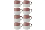 8PK Mikasa 400ml Reactive Glaze Coffee Mug Cup Stoneware Drinkware w Handle Pink