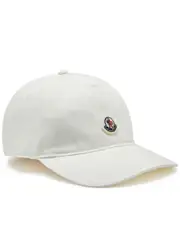 Moncler Logo Cotton-twill cap - Off White ONE SIZE