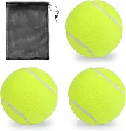 arrderly Pack of 3 Tennis Balls Children's Tennis Balls Sports Training Tennis Tennis Ball Dog Suitable for Tennis Lessons, Schools, Beginners Comes with Mesh Bag for Easy Transport