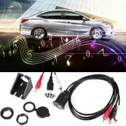 AUX USB 2 RCA Extension Male to Female Cable Dash Flush Mount For Auto Car Boat (for: Daihatsu)