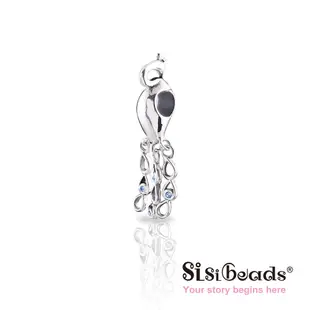 Sisibeads 純銀手鍊 適PANDORA 潘朵拉 Charms 純銀墜飾 夢遊仙境 孔雀藍鑽 全新代購荷蘭品牌