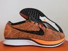 NIKE FLYKNIT RACER TOTAL ORANGE-WHITE-DARK GREY SZ 7.5 RARE 2016 [526628-810]