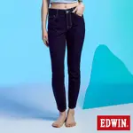 EDWIN JERSEYS 迦績 冰河玉永久涼感窄管直筒牛仔褲-女-原藍色