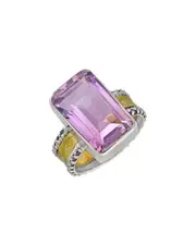 Tiramisu Silver 11.10 ct. tw. Amethyst Ring