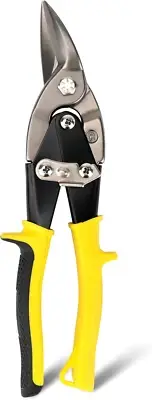 10 Inch Aviation Tin Snips Right Cut, Heavy Duty Sheet Metal Cutter Snips Shears