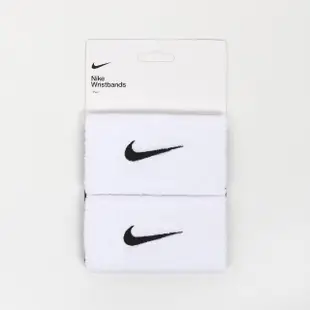 【NIKE 耐吉】護腕 Swoosh Doublewide Wristbands 白 黑 棉質 吸汗 運動 訓練 護具(NNN0510-1OS)