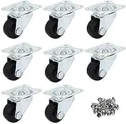 Gizhome 8 Pack 1-inch Dia Swivel Rubber Single Wheel Caster Wheels with Rubber Base Ball Bearing Trolley Wheels
