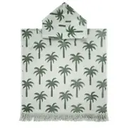 Bambury Kids Palm Poncho Hooded Beach Towels-Quick Drying - Sage