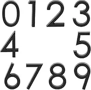 Self Adhesive Mailbox Numbers, Door Address Number Stickers for Office Room, Raised 3D Effect, Chrome Plated (2.36" 10 Pack (0-9）, Black)