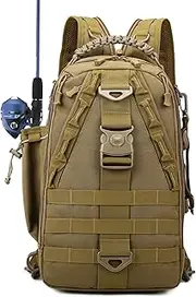 JXINLODGEG Fishing Tackle Backpack With Rod & Gear Holder, Tackle Bag With Rod Holder