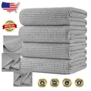 Luxury Quick-Dry Microfiber Bath Towels - Oversized 60x30 in - 4 Pack Light Gray
