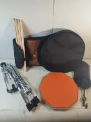 12"Practice Drum Pad Snare Stand Bundle Double Sided Silent w/4 5A Drum Sticks,
