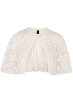 Needle & Thread Regal Rose Sequin-embellished Tulle Cape - Cream - S/M (UK10-12 / M) S/M (UK10-12 / M)