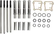 Brilluxa Adjustable Pushrod Kit, Pushrod Set Rocker Arm Covers Fit Touring Big Twins 1999-2017 Pushrod Kit Replacement