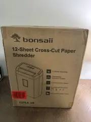 Bonsaii 12-Sheet Cross Cut Paper Shredder, 5.5 Gallon, Model #: C275-A