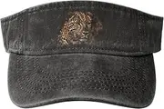[RLDOBOFE] Sun Visor Hat Adjustable Empty Top Baseball Cap Brown leopard image Sun Hats for Women Men Sports Hats Summer Beach Cap