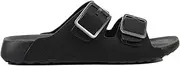[Hush Puppies] Mens Black/Grey Hoges Comfort Shoes Slide Sandals 8 Black/Grey
