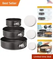 Ultimate Springform Pan Set - 6" 8" 10" - Includes Parchment Paper Liners