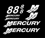 8 Hp Mercury outboard cowling decal set - Boat motor replacement decals fishing