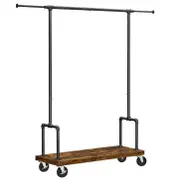VASAGLE Clothes Rack Single Rail Rustic Brown and Black RGR110B01