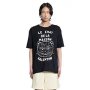 [VALENTINO] Chat de la Maison Cotton T-Shirt Black