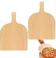 2 pcs Wood Pizza Peel, 11.8 Inch Wooden Paddle Natural Board with Comfortable Handle, Large Pizza Spatula Paddle Pizza Cutting Board for Restaurant Baking Homemade and Bread Fruit Vegetables Cheese
