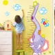 BO雜貨【YV0577】DIY可重複貼 時尚壁貼 牆貼壁紙 壁貼紙 創意璧貼 紫色大象身高尺 XY1135