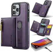 [Yidai-Silu] Google Pixel 8A Wallet Case【2 in 1 Detachable, RFID Card Holder】 Magnetic PU Leather Kickstand Back Cover Credit Slots Phone Cases for Google Pixel 8A - Purple