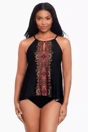 Miraclesuit Women's Kashmir Peephole Tankini Top Size 16