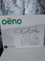 Oenophilia Oeno Under Cabinet Stemware Rack, Wine Glass Hanger Under Cabinet